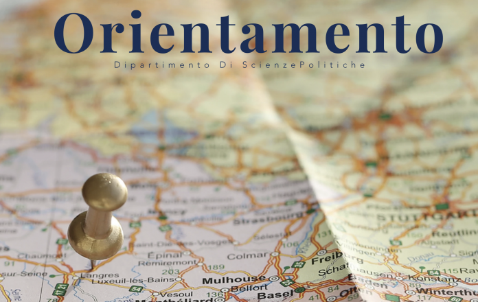 Mappa geografica con scritta orientamento