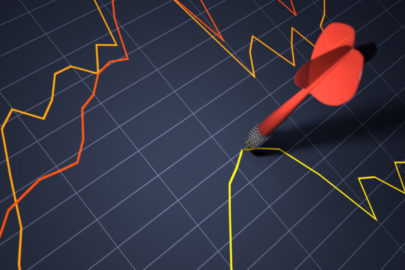 freccetta su grafico statistico